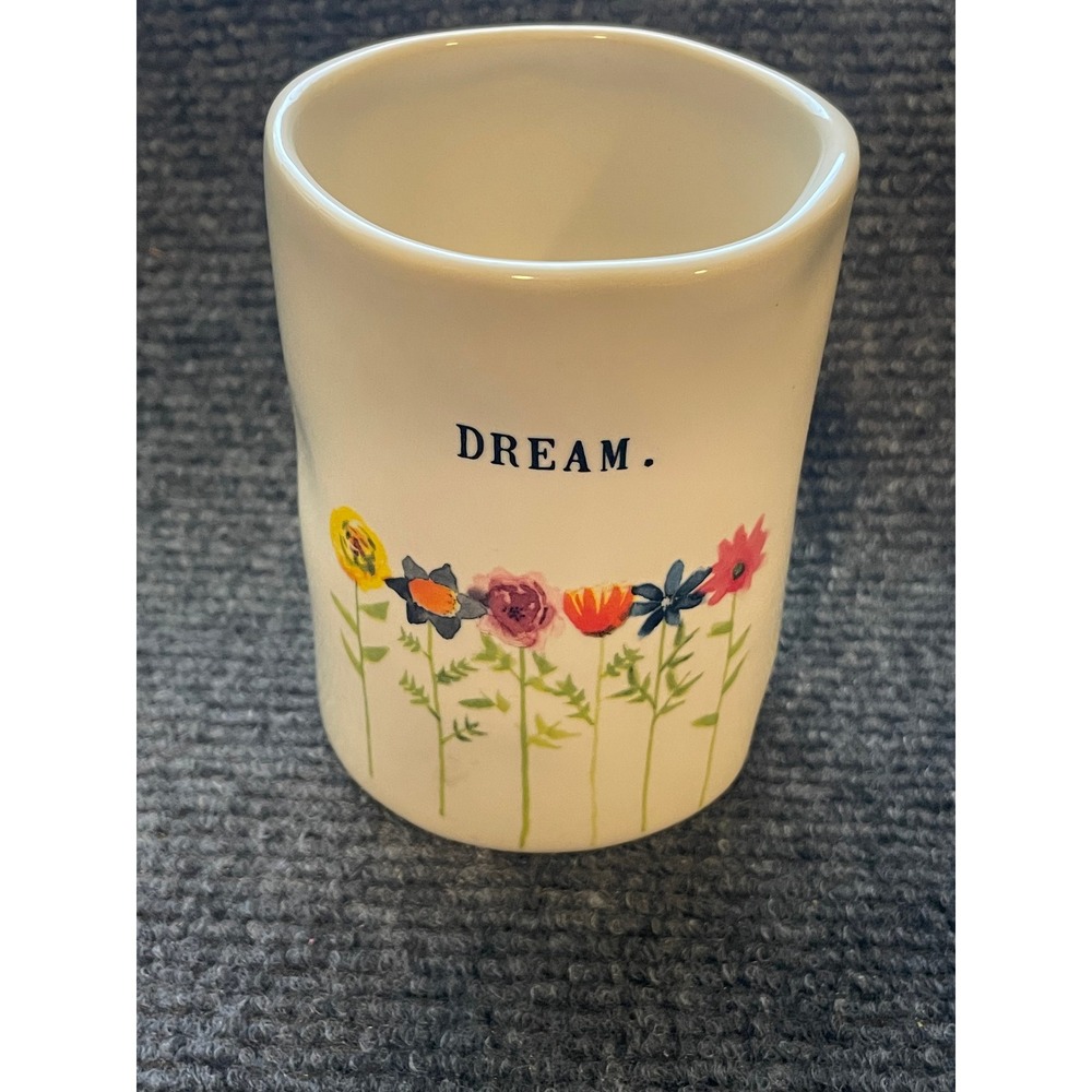 Rae Dunn Dream Wildflower Ceramic Tumbler Pencil Cup Magenta Artisan Collection